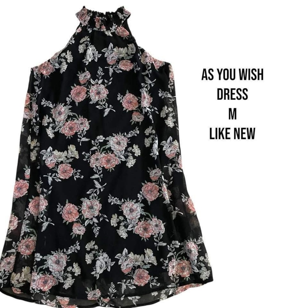 As U Wish Black and Pink Floral Dress